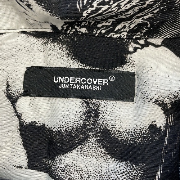 New Undercover Statue Print Short Sleeve Button Up Shirt Mens Sz 5 - Picture 10 of 16